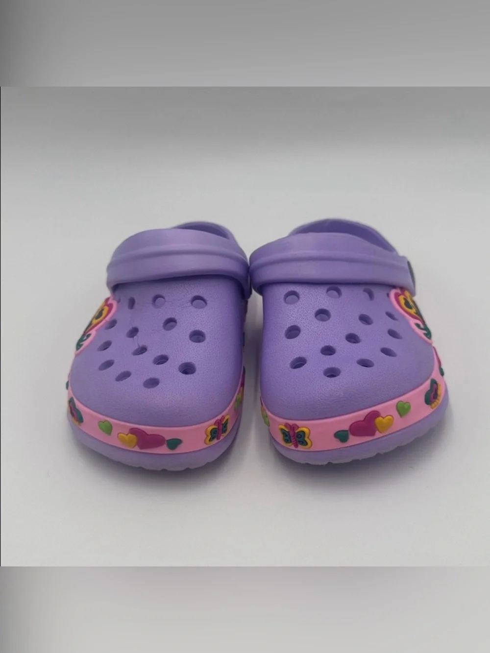 Kids Purple Butterfly Clog Sandals - Brand